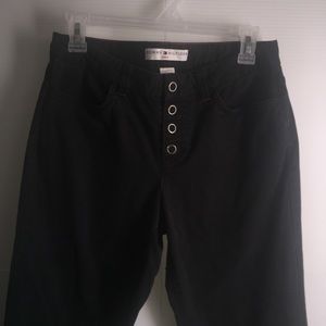 Vtg Tommy Hilfiger black suede bootcut jeans